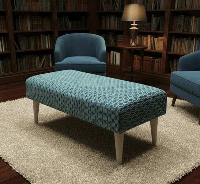ISTOOLS Premium Pattern Fabric Ottoman Footstool Pouffe – UK Handmade - 36 x 24 Inches (92 x 61cm)