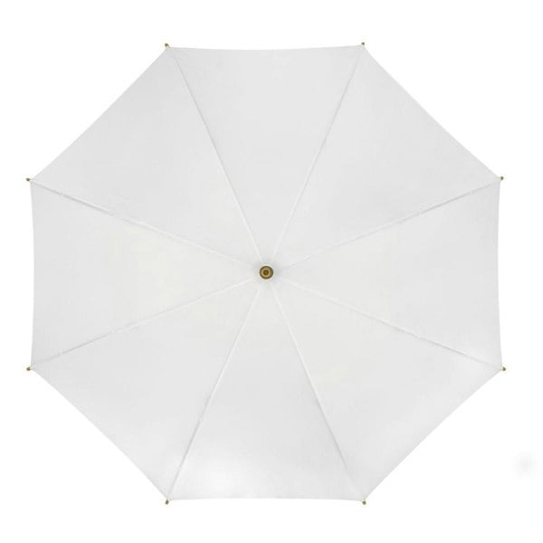 White ECO Bamboo Walking Umbrella Top View