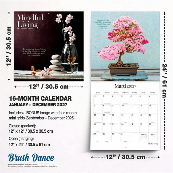 Mindful Living Calendar 2027, Wall Calendars, Month To View, Lifestyle, Gift