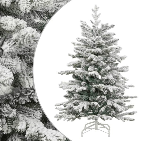 Berkfield Artificial Hinged Christmas Tree with Flocked Snow 120 cm