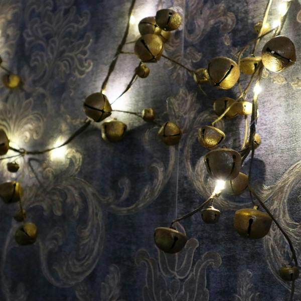 150cm Golden Pre-Lit Hanging Garland with 20 Warm White LEDs for Christmas Display image 3