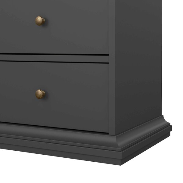 Wyld Haus Osaka Farmhouse Dark Grey Wooden China Cabinet 2 Drawers 2 Doors 3 Shelves