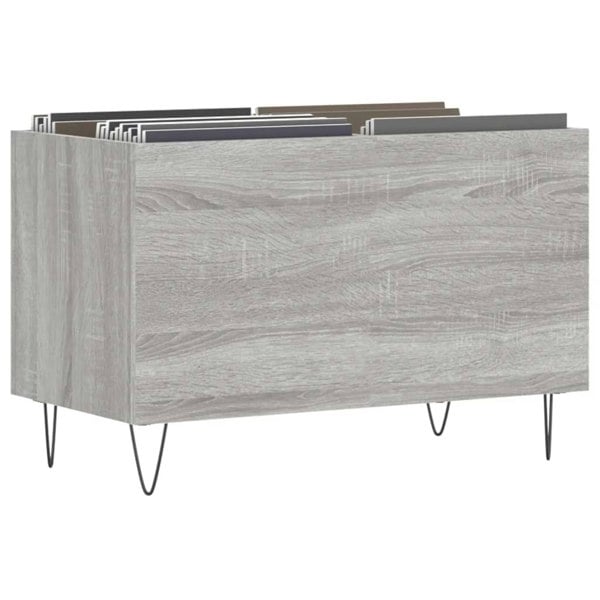 Berkfield Record Cabinet Grey Sonoma 74.5x38x48 cm Engineered Wood