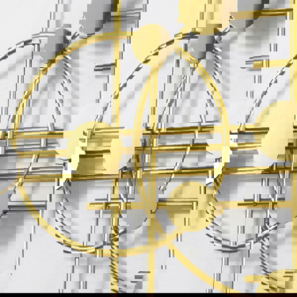 Cohen Art Deco Gold Wall Clock, Silent Clock, Horizontal Or Vertical with narrow sideboard