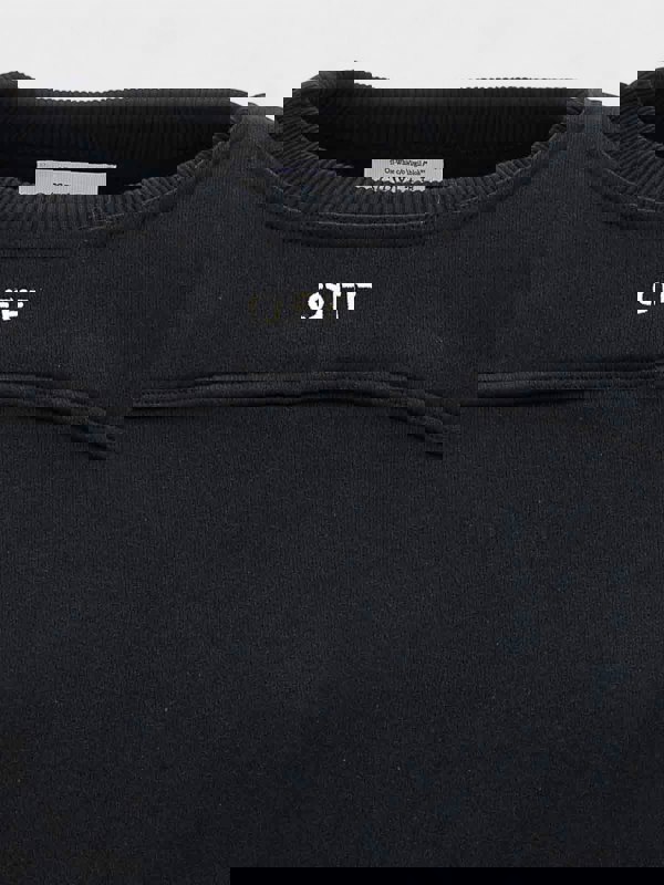 Off-White Off Stamp Round Crop Crewneck Black White