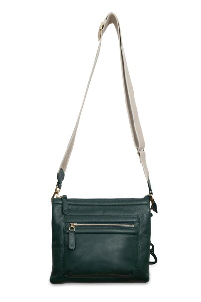 SADDLER Ellen Leather 3-Section Zip-Top Crossbody bag  - Handmade by Saddler - Green