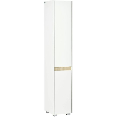Wyld Haus Moka Tall Freestanding Bathroom Cabinet With 5 Tier Adjustable Shelving White