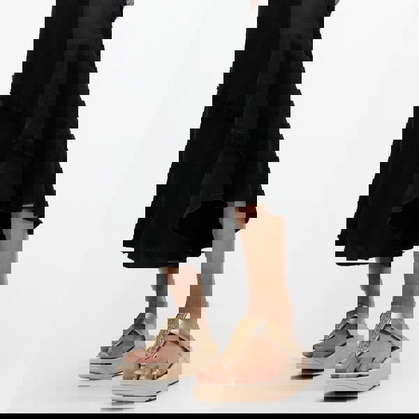 FitFlop FINO GLITTERDUST  METALLIC Womens Toe Post Sandals Platino