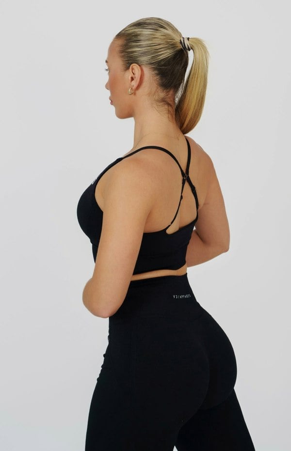 V3 Apparel Tempo Seamless Multi-Way Sports Bra - Black