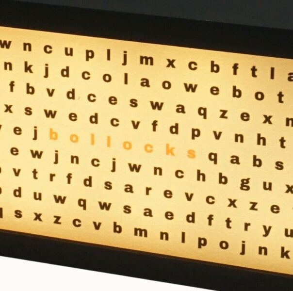 Love Frankie Bollocks Word Search LED Light Box