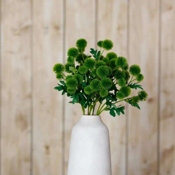 Wyld Haus Set of 3 Artificial Flowers Green Globe Thistle Sprays
