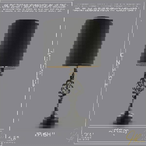 Classic Twist Metal Table Lamp in Matte Black with Black Drum Shade Image 7