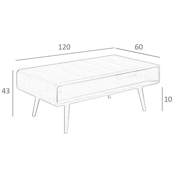 Angel Cerdá Rectangular Walnut Coffee Table 2021