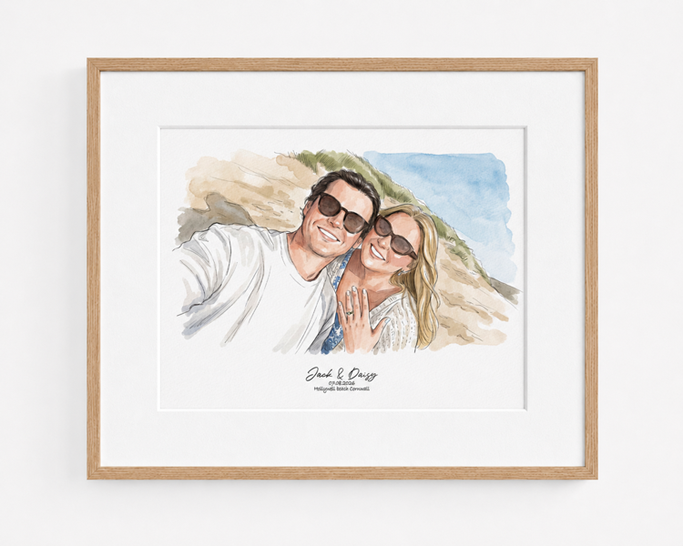 Personalised Engagement Portrait From Photo