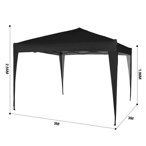 3x3m Pop up Gazebo Outdoor Patio Canopy Tent Black 7
