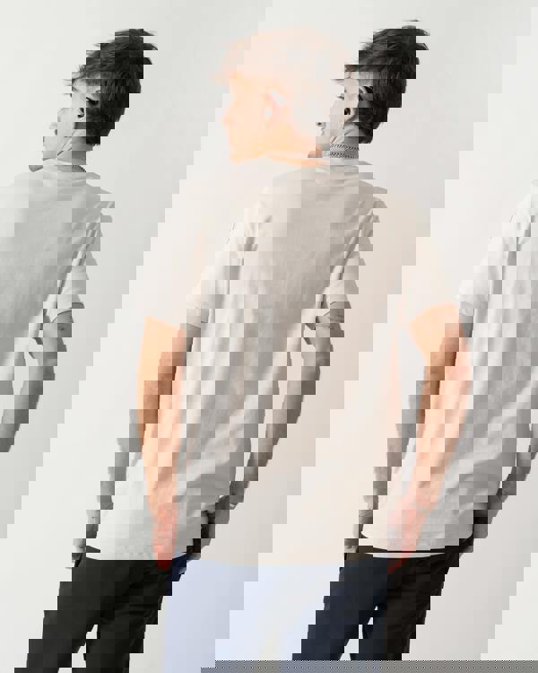 back shot of a model wearing a Parajumpers Shispare Mens T-Shirt in Ice 324