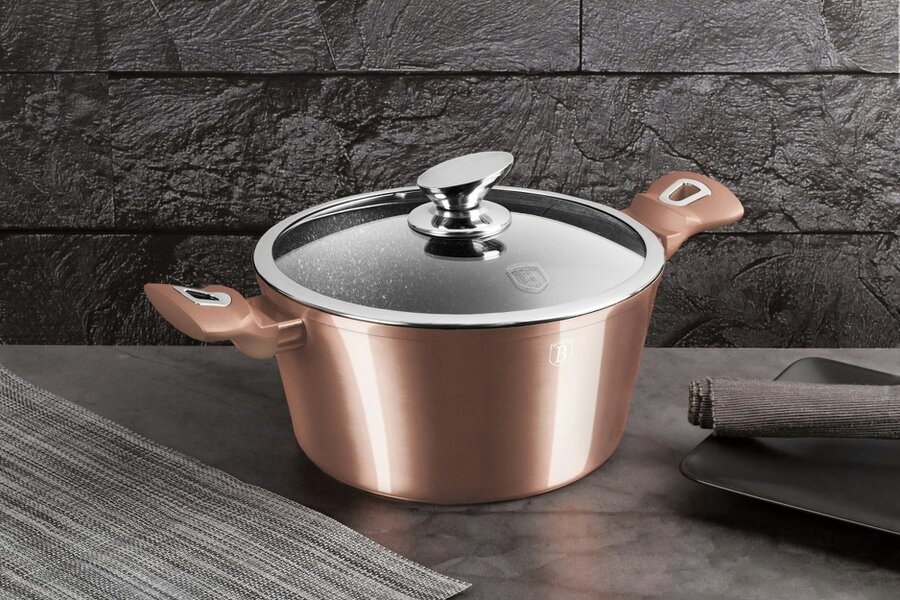Berlinger Haus 28 cm Rose Gold Casserole with Lid - Metallic Line
