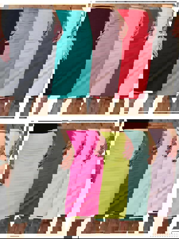 Paulo Due Women's Smart Stretch Knee Length Pencil Skirt