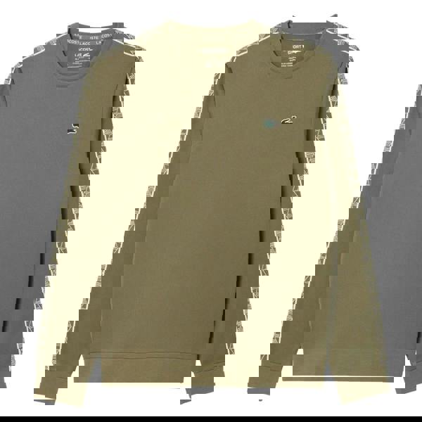 Lacoste Mens Interlock Jacquard Tennis Sweatshirt - Khaki Green - 