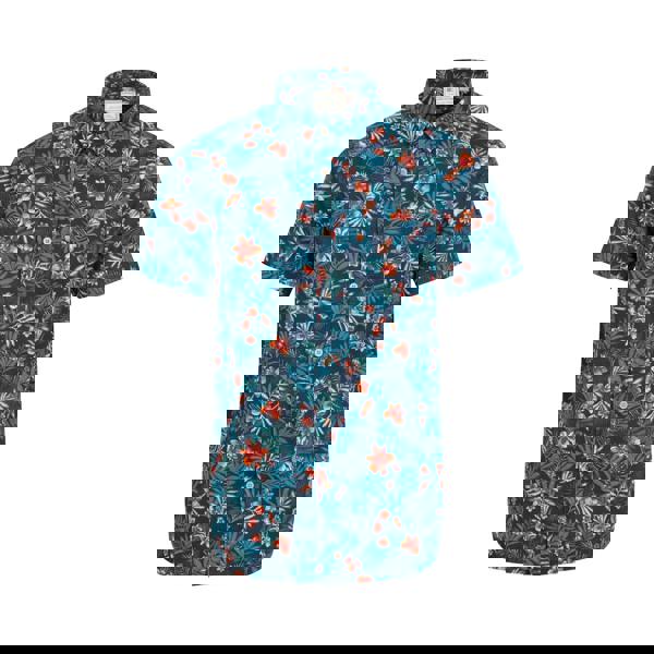 Mountain Warehouse Mens Tropical Short-Sleeved Shirt - Navy - 