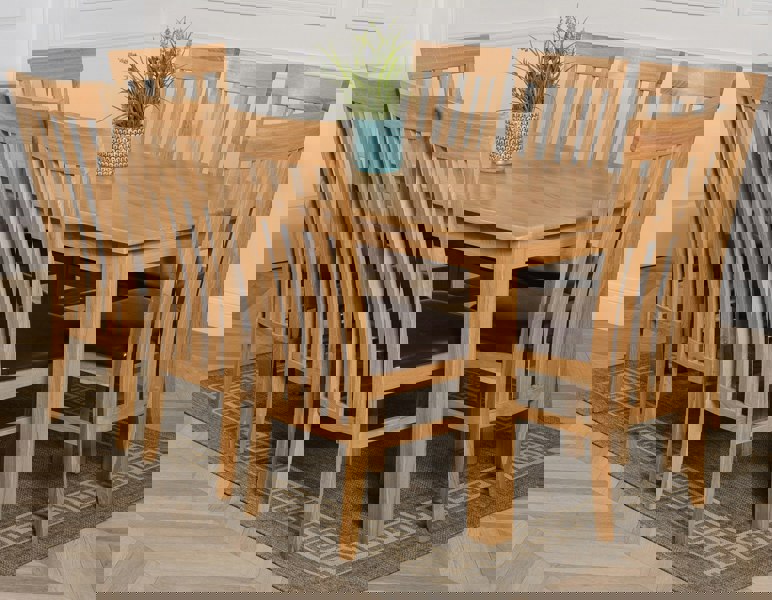 That's Furniture Oslo 180 x 90cm Large Oak Dining Set with Harvard Oak Chairs