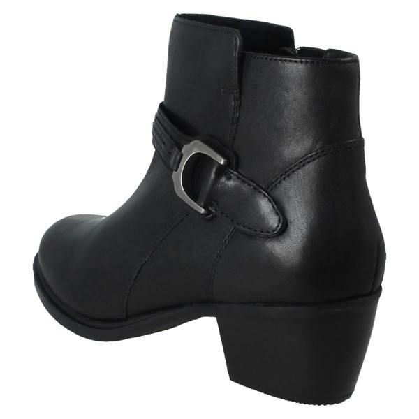 Clarks Ladies Clarks Zip Fastening Block Heeled Smart Casual Ankle Boots Neva Buckle