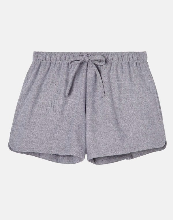 Women's Brushed Cotton Sleep Shorts – Ash Grey Herringbone - British Boxers