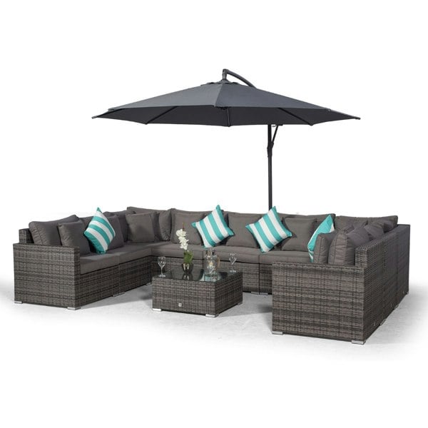 Giardino Havana 9 Seat Rattan Sofa Conversation Set with Coffee Table