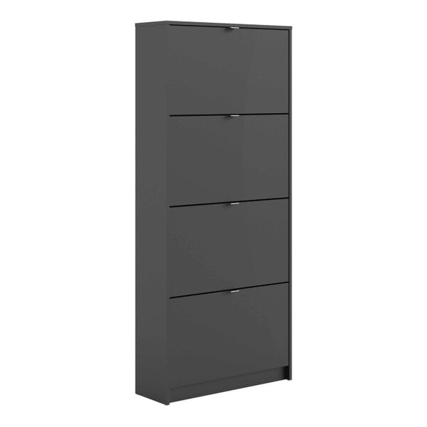 Wyld Haus Prague Black Shoe Cabinet 4 Flip Down Doors