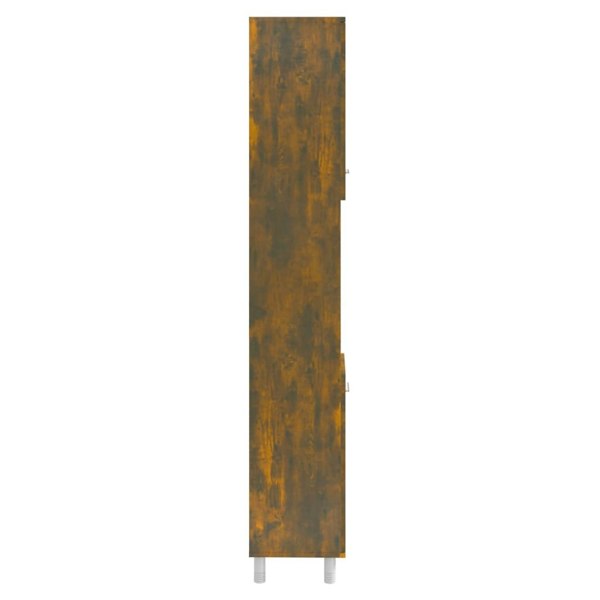 Berkfield Bathroom Cabinet Smoked Oak 30x30x179 cm Engineered Wood