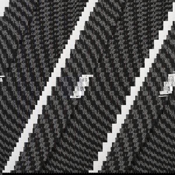 HOMESCAPES Grey and Black Handmade Woven Spiral Braided Rug