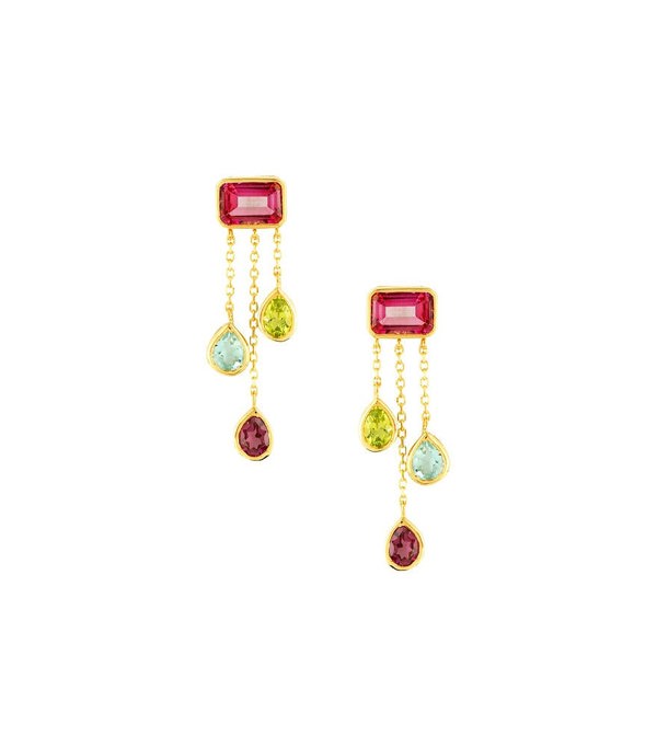 Hafeez Jewellery Buta Topaz and Peridot Earrings