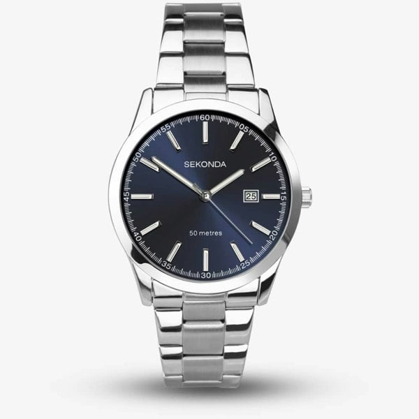 Sekonda Taylor Blue Dial Silver Watch 1943