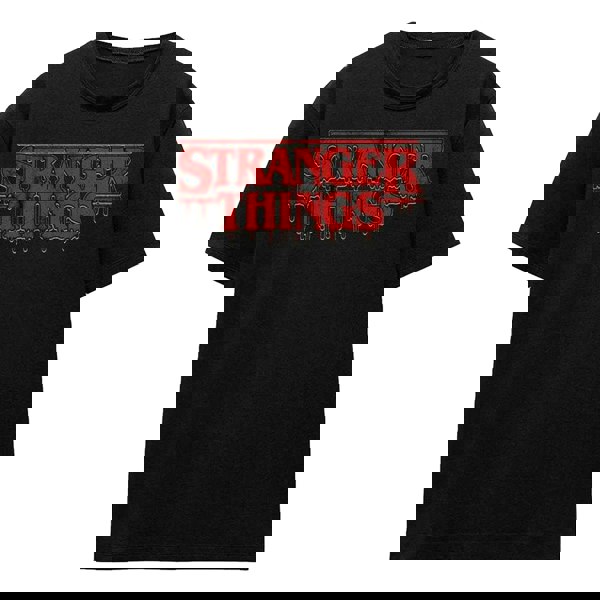 Stranger Things Womens Logo Drip T-Shirt - Black