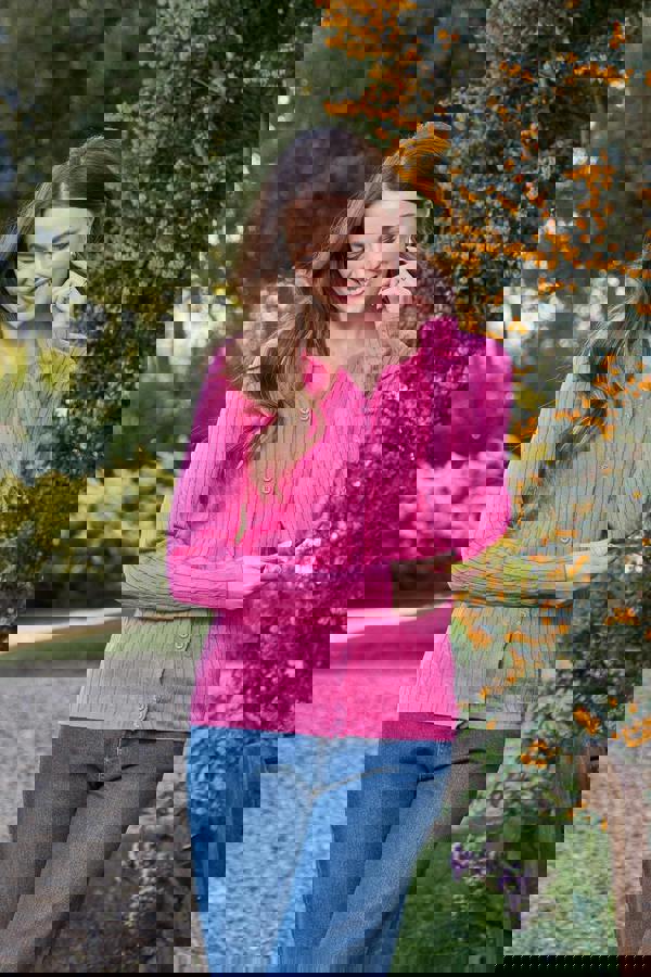 Cable-Knit Button Cardigan