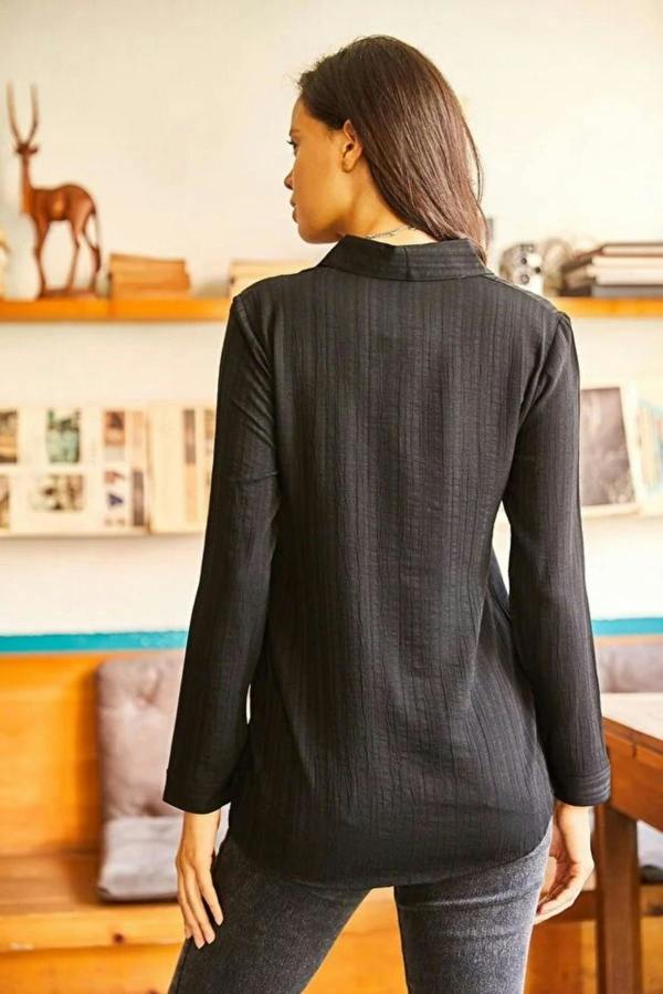 Hoxton Gal Jacquard Textured Woven Shirt