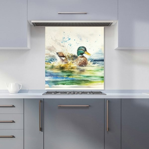 Warren Reed - Designer Splashing Mallard Watercolour Kitchen Splashback