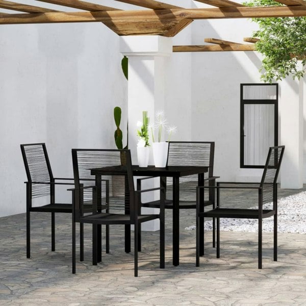 Berkfield 5 Piece Garden Dining Set Black