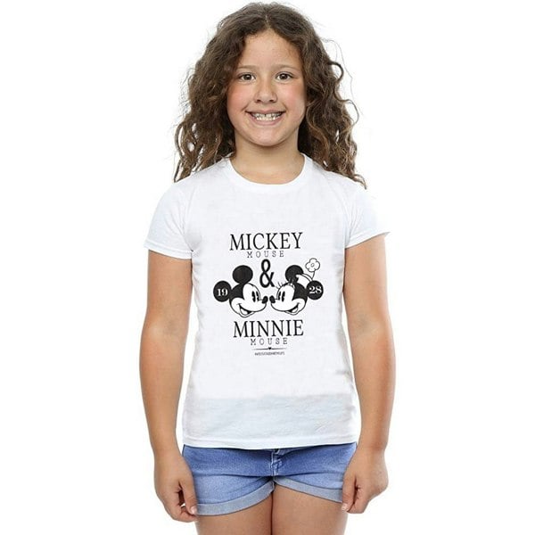 Disney Girls Crush Mondays Mickey & Minnie Mouse Cotton T-Shirt - White