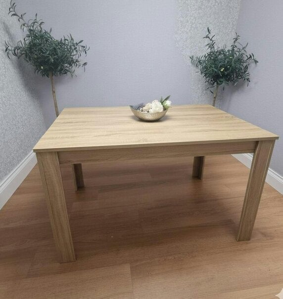 Kosy Koala Dining Table Set Oak Effect Table With 4 Cream Plastic Chairs Dining Room Furniture