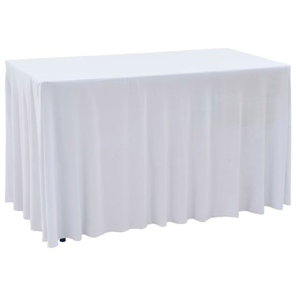 Berkfield 2 pcs Stretch Table Covers with Skirt 243x76x74 cm White