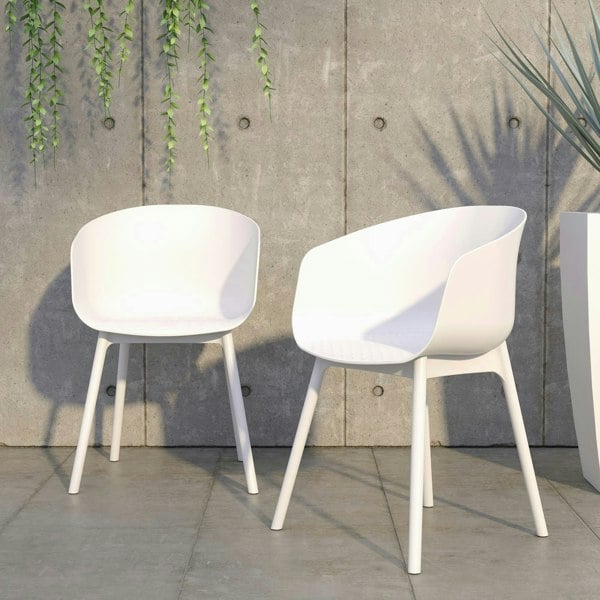 Dorel Home York xl Dining Chair in White - 2 pieces
