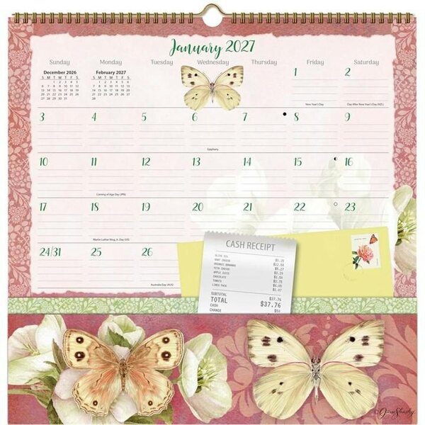 Butterflies Note Nook Calendar 2027, Wall Calendars, Month To View, Lifestyle, Gift