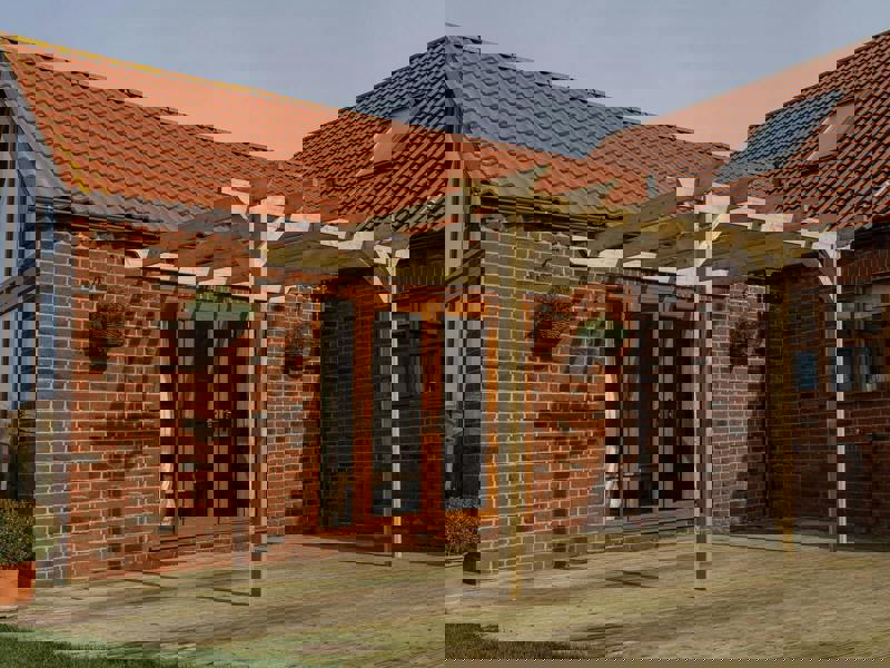 Arbor Garden Solutions Wall Mounted Wooden Pergola Kit - Sculpted Design