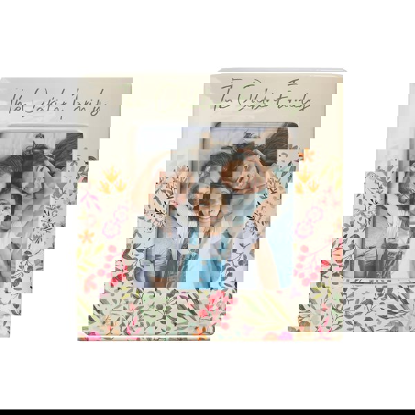 Personalised Memento Company Personalised Floral Ceramic 4x4 Frame