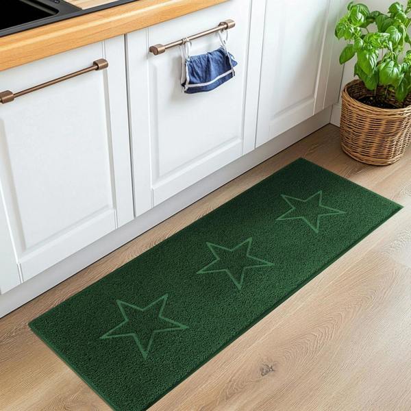 Nicoman Embossed Triple Star Home Entrance Runner Mat - Multiple Colours