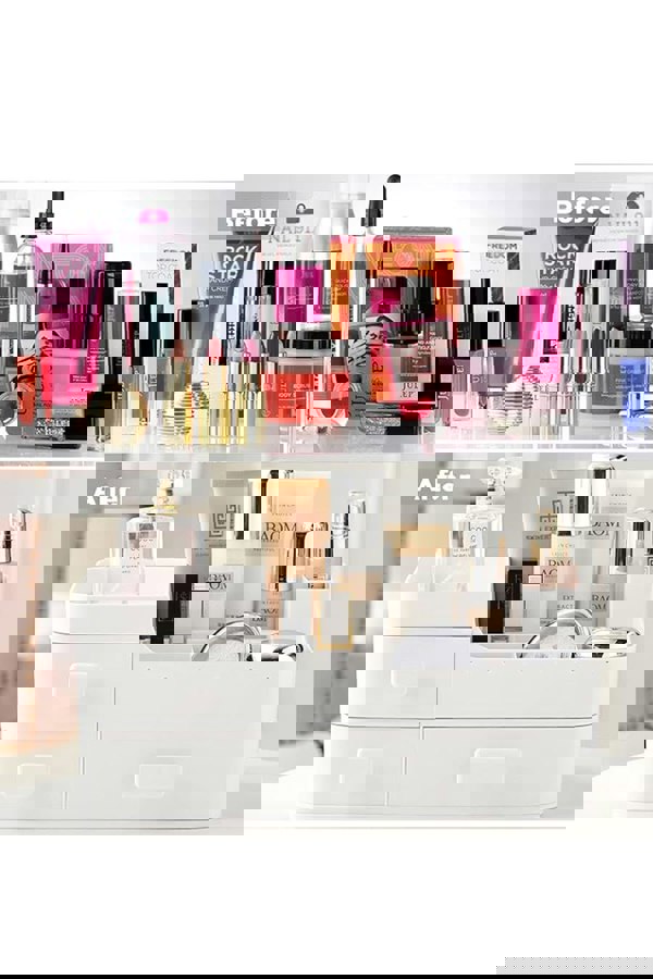 Living and Home Cosmetic Miscellaneous Storage Box Portable Desktop Makeup Box For Home Dormitory Office