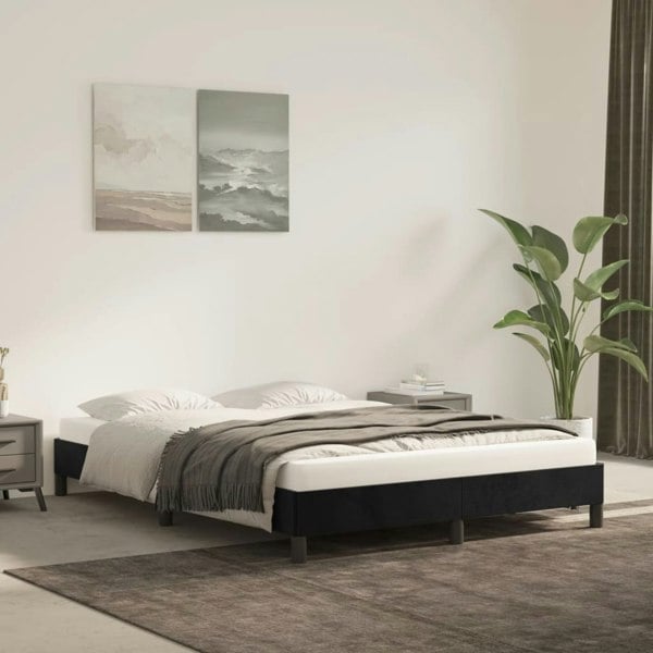 Berkfield Bed Frame Black 135x190 cm 4FT6 Double Velvet