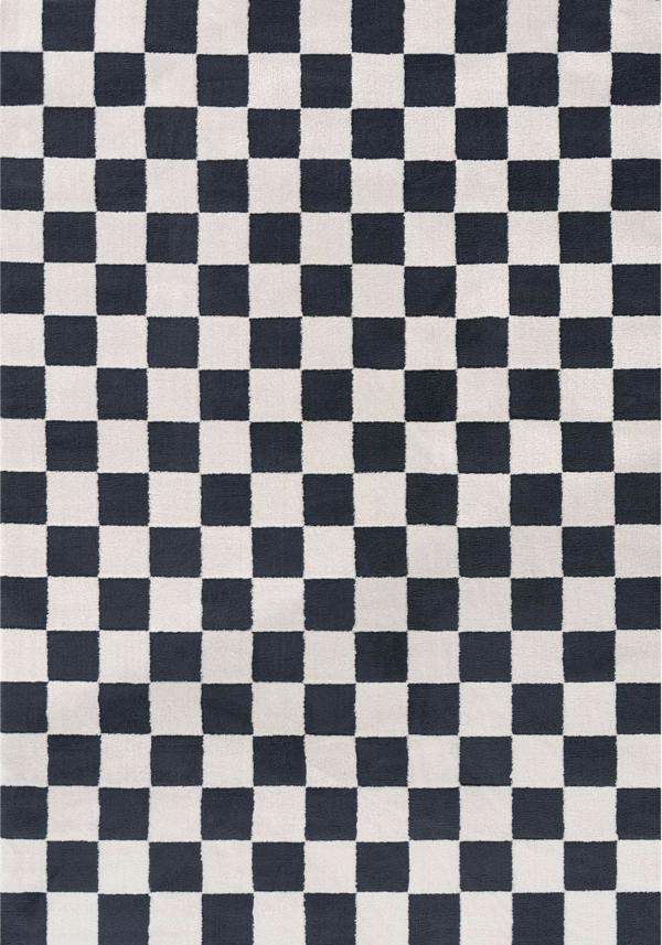 Loft Checkerboard Blue Rug, Cozy pile, Easy care.