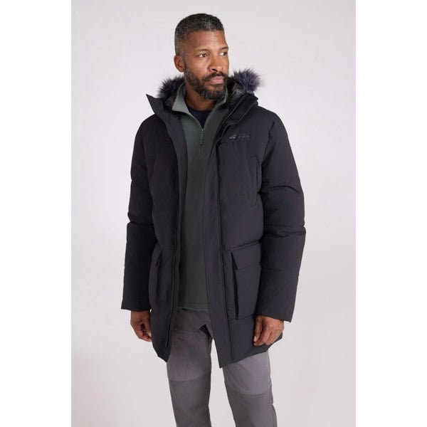 Mountain Warehouse Mens Fern Water Resistant Padded Parka - Black